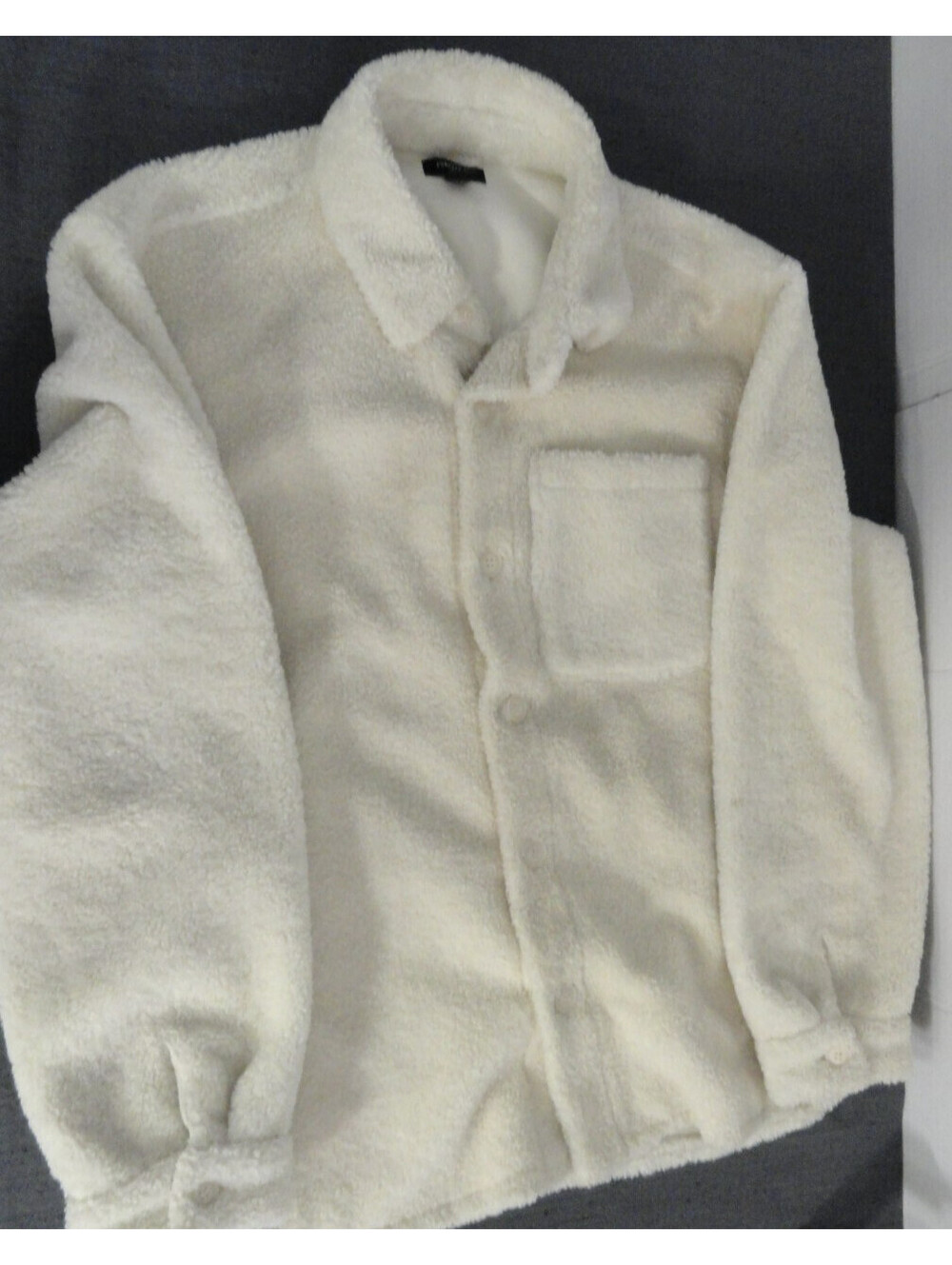 DESIGNER FOREVER 21 SOFT WARM WOOL BUTTON UP WHITE JACKET MEN'S SIZE X-LARGE